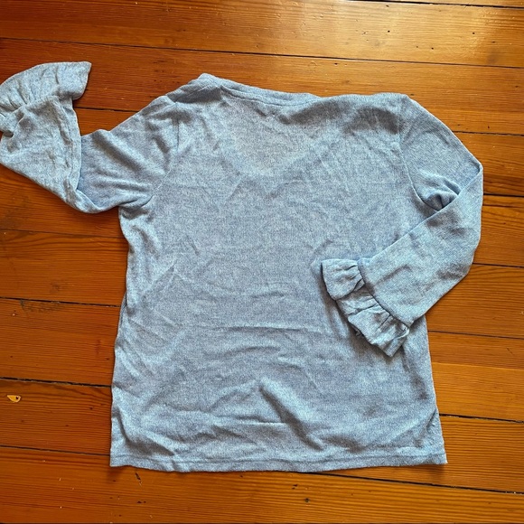 ASOS knit v-neck, baby blue, cute details on sleeves - Picture 8 of 11